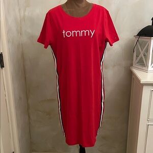 Tommy Hilfiger Red Dress with Side Stripes New no tags
